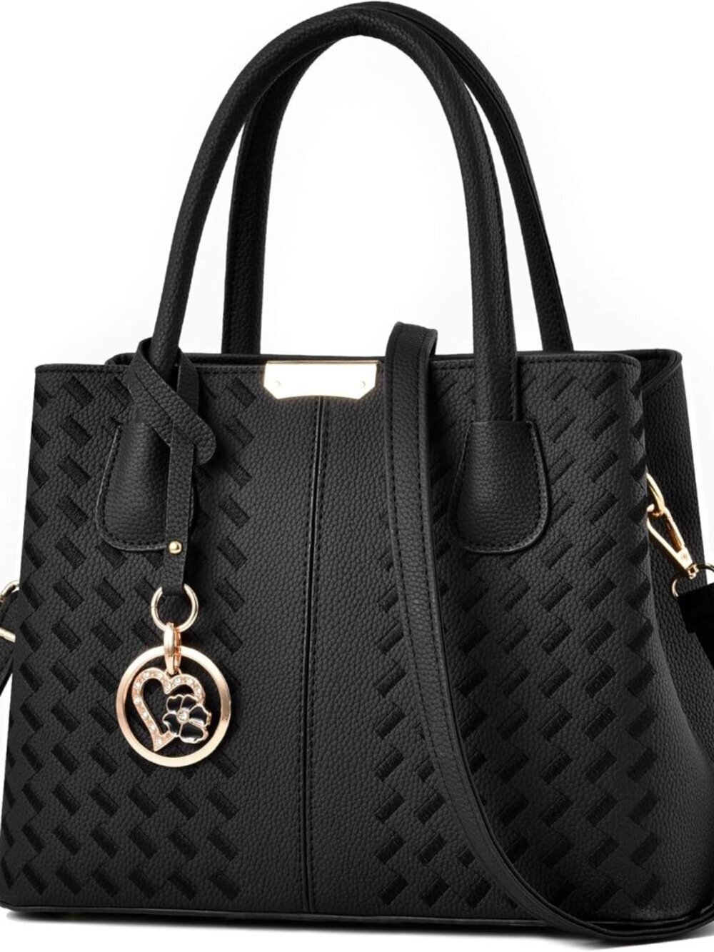 Women's C Black Shoulder Tote Bags Top Handle Satchel Purses and Handbags